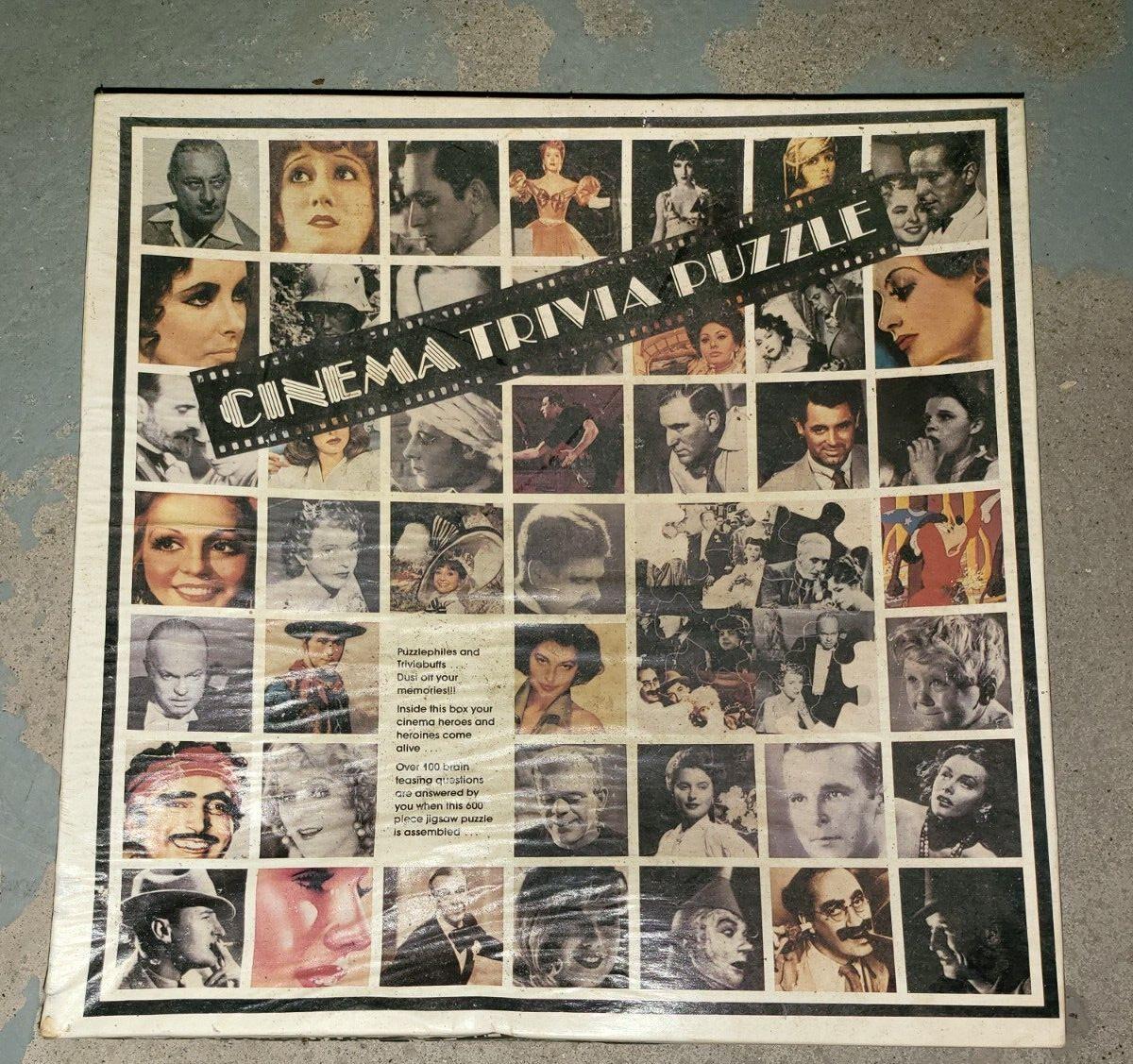 Vintage Jigsaw Puzzle Cinema Trivia T-841 18 x 24" 600+ pc NOS
