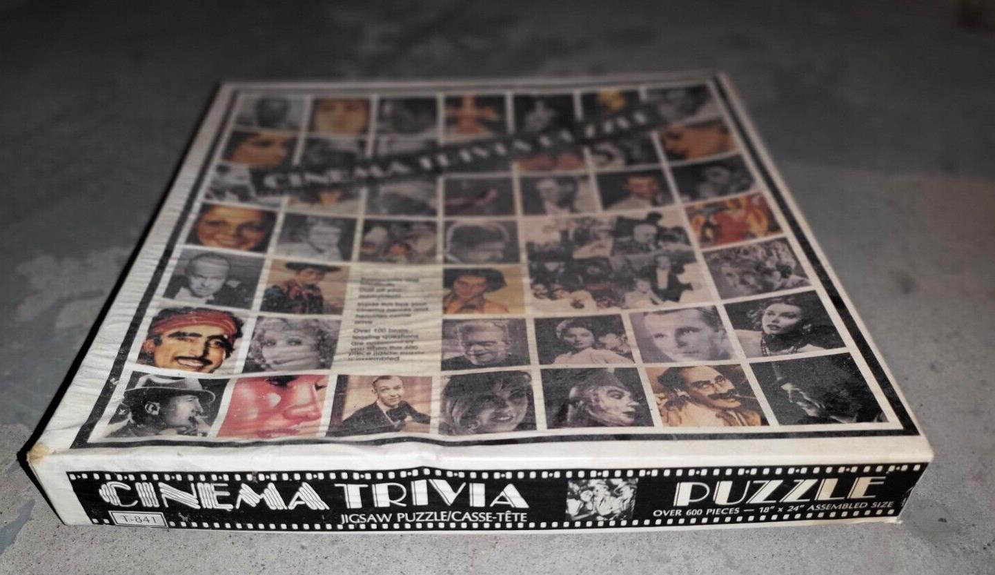 Vintage Jigsaw Puzzle Cinema Trivia T-841 18 x 24" 600+ pc NOS