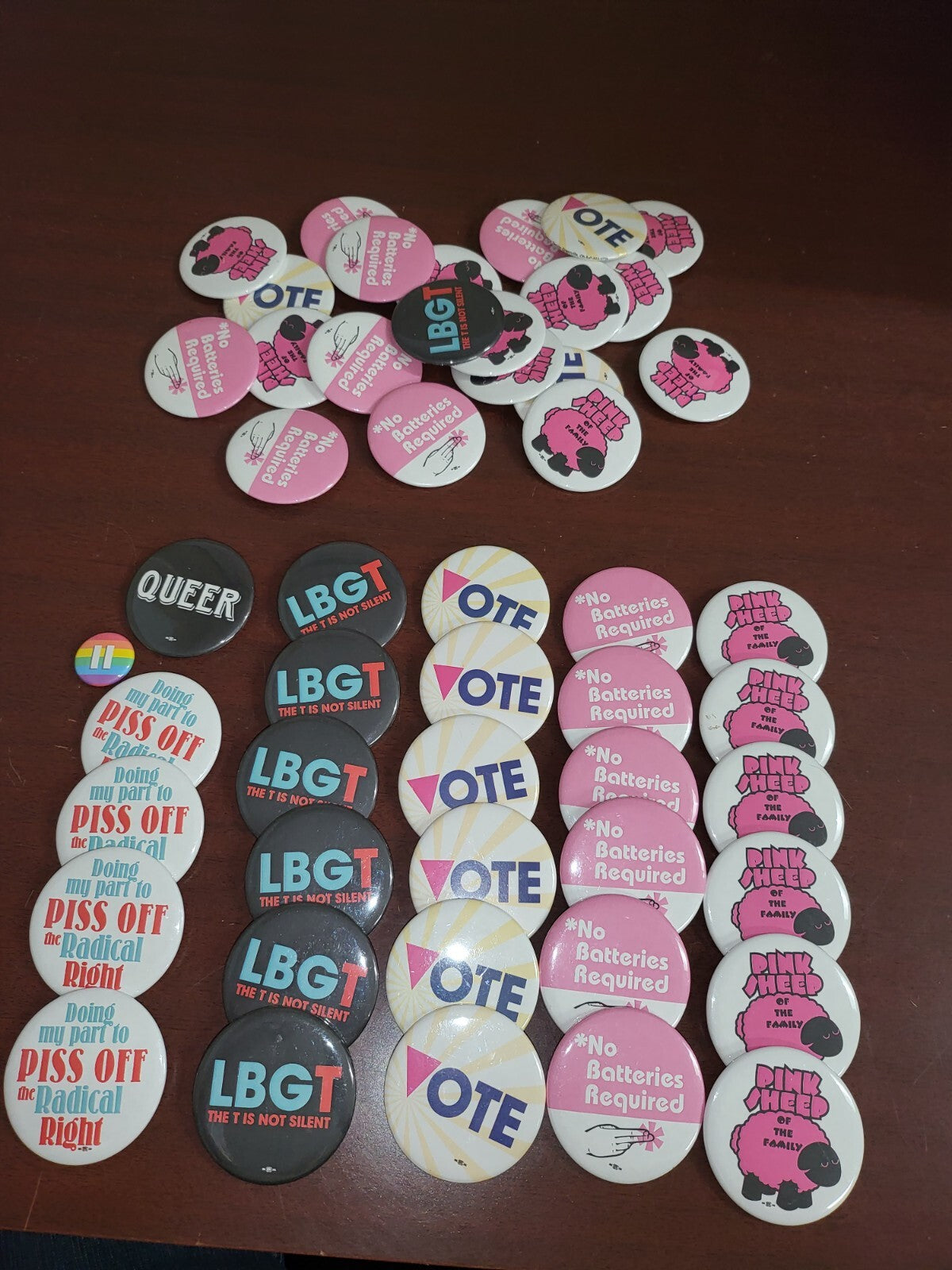 50 LGBT Buttons Political Vote Pride Equality Agitator 2.25" PinBack #236