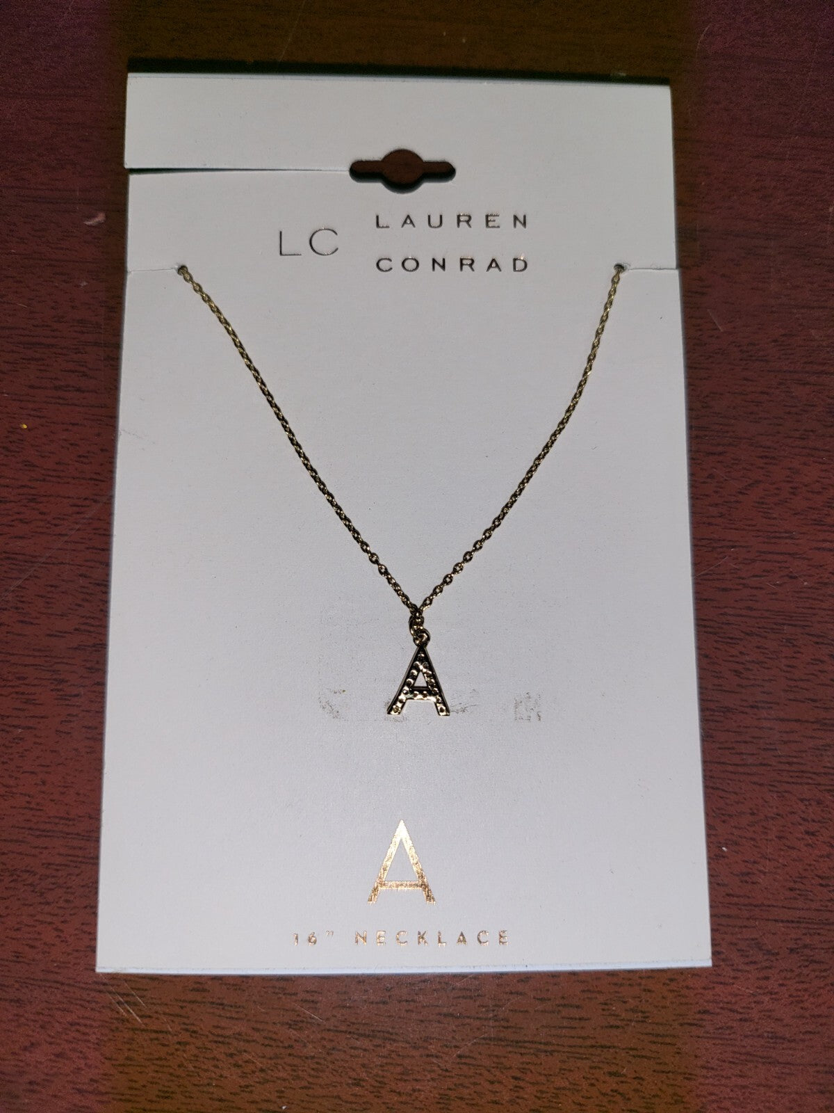 Jewelry Lauren Conrad Necklace "A" 16"Chain 3" Extender Goldtone #110