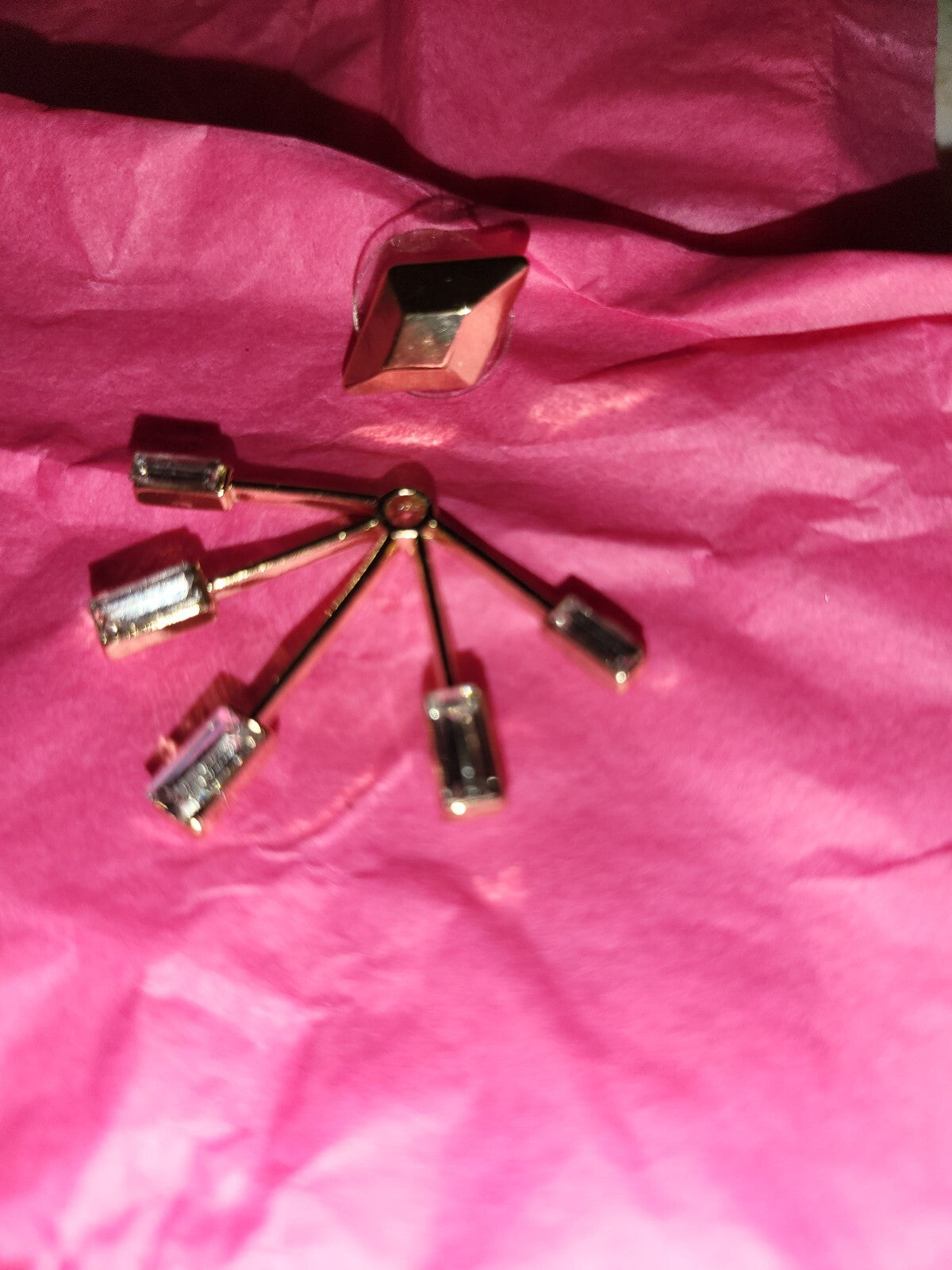 Pierced Earrings Convertible Diamond Shape to Starburst 1.5"W New #130