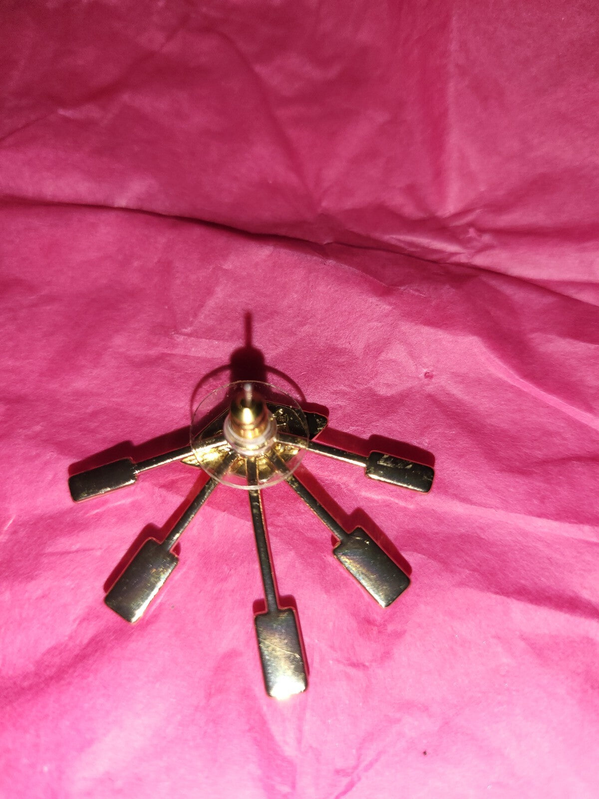 Pierced Earrings Convertible Diamond Shape to Starburst 1.5"W New #130