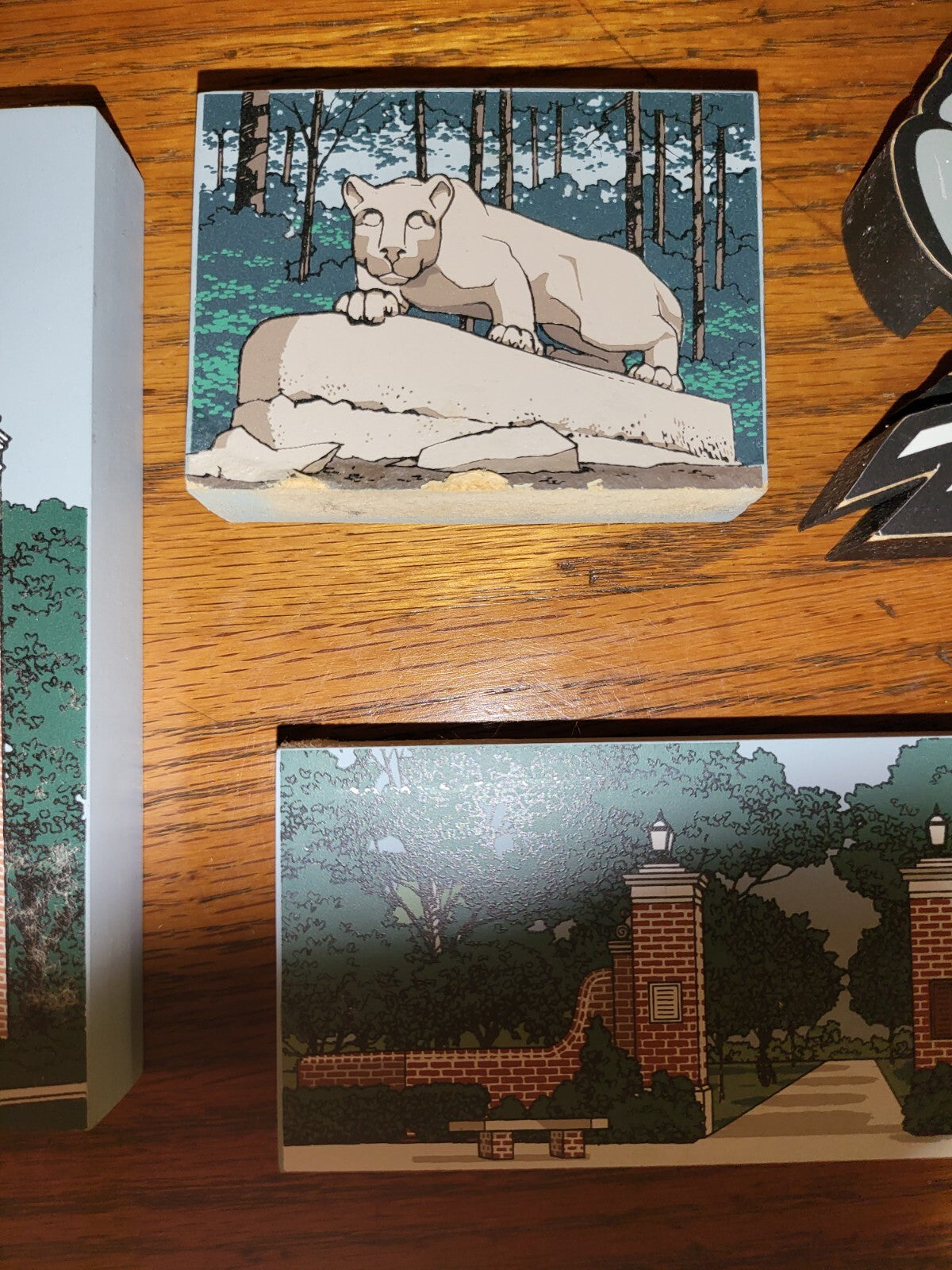 4 Wood Block Decor Miami Univ Nittany Beta Bells Slant Walk