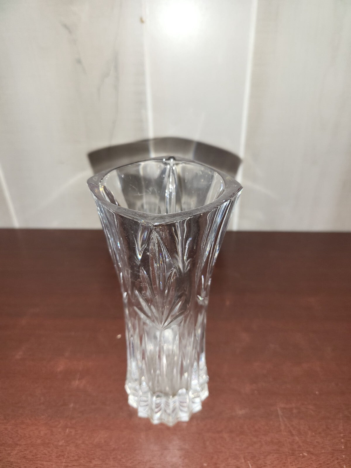 Clear Crystal Pillar Vase 6.5H x 2.5"W Heavy Unmarked No Chips or Cracks #3064