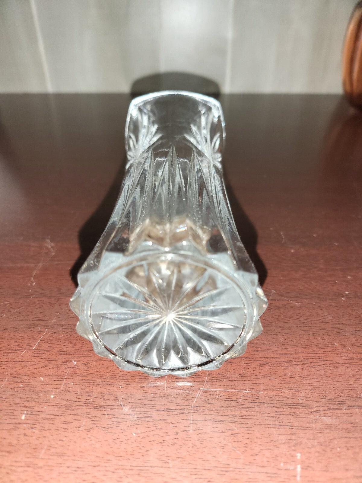Clear Crystal Pillar Vase 6.5H x 2.5"W Heavy Unmarked No Chips or Cracks #3064