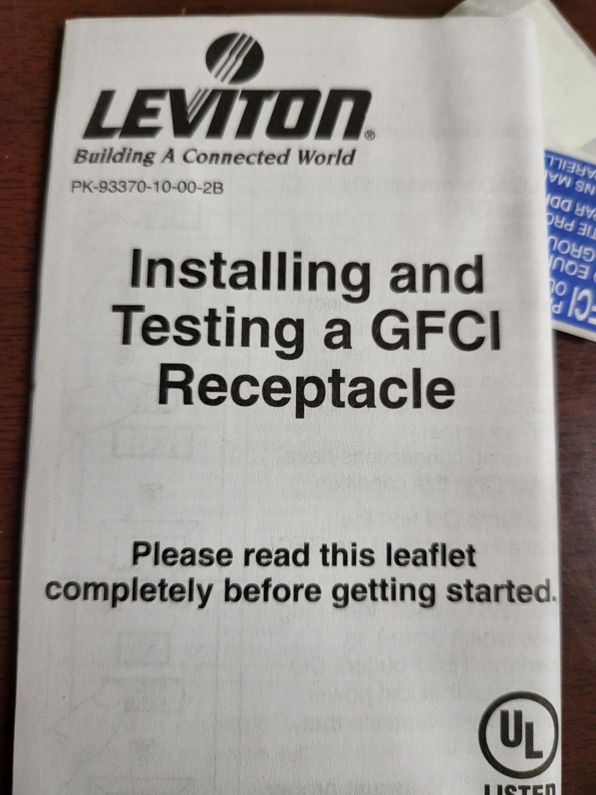 GFCI 1VJX3 Wall Electrical Outlet + Wall Plate + Box * Levitron SmartLock Pro