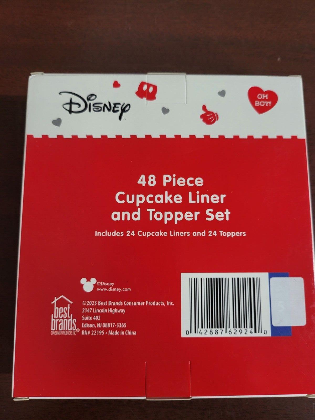 Disney Mickey Minnie Mouse Cupcake Liners & Toppers Set 48 Liners Picks 2 patter