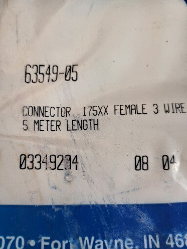 phd 63549-05 Cordset Connector 175XX Female 3 Wire 5M Long 03453813