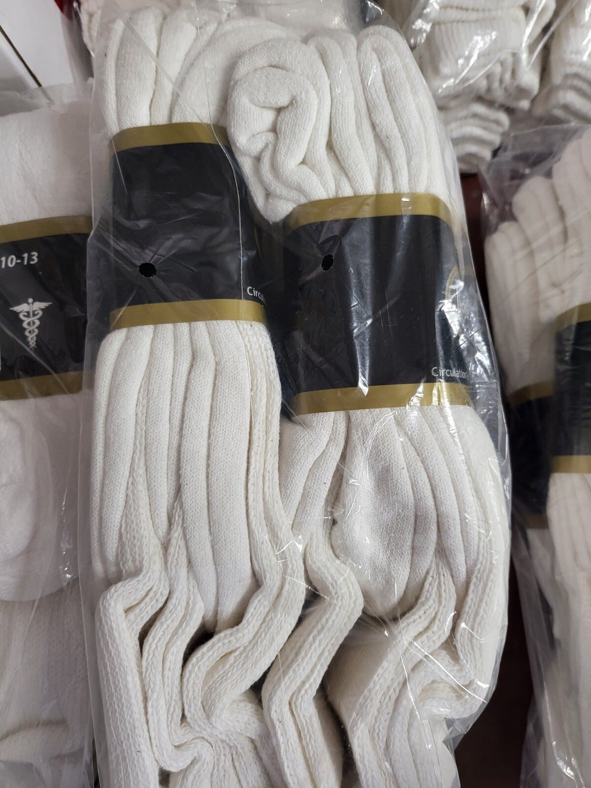 12 Pair Diabetic Socks White Non-Binding Top Knee Length Mens size 10-13 US Made