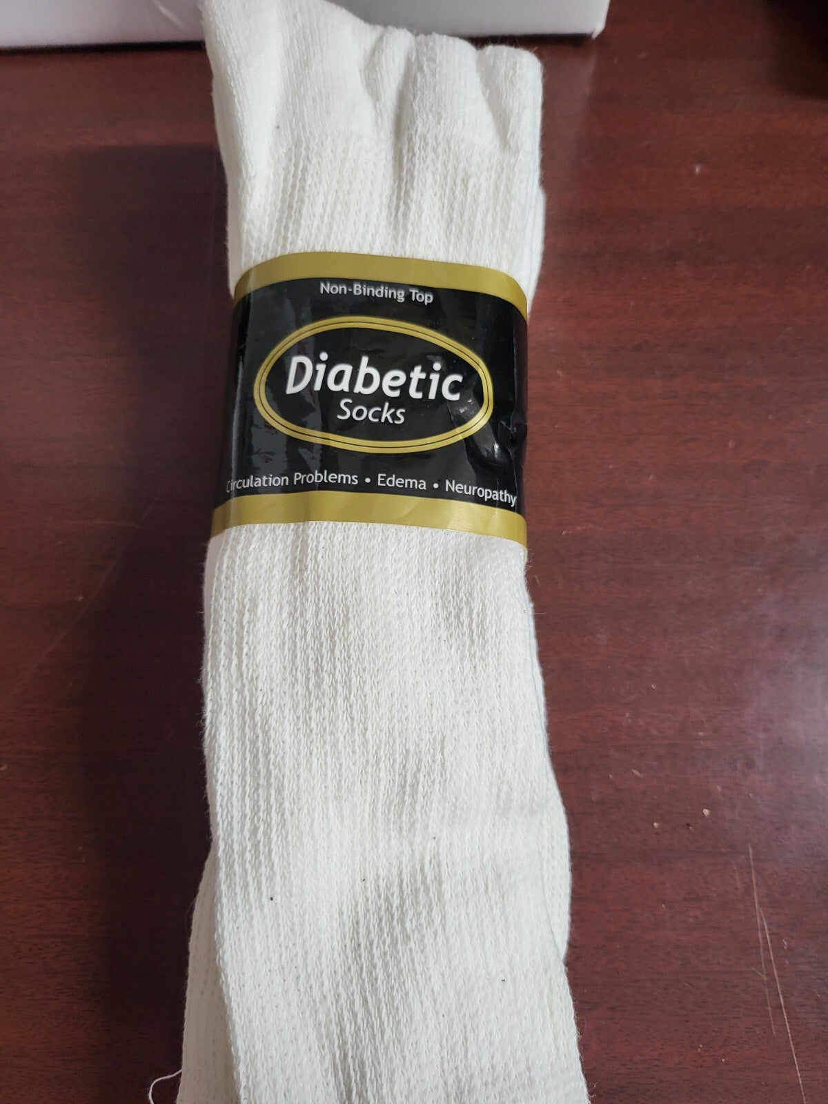 12 Pair Diabetic Socks White Non-Binding Top Knee Length Mens size 10-13 US Made
