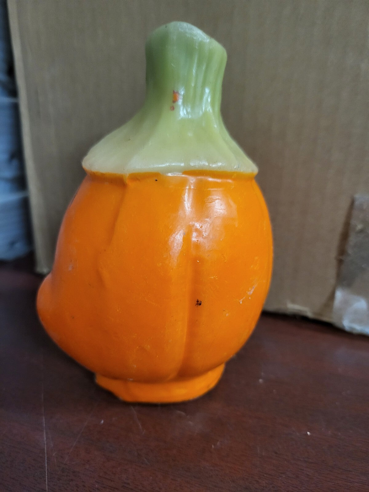 Vintage 1960s era Halloween Jack O Lantern Candle 6"H Gurley