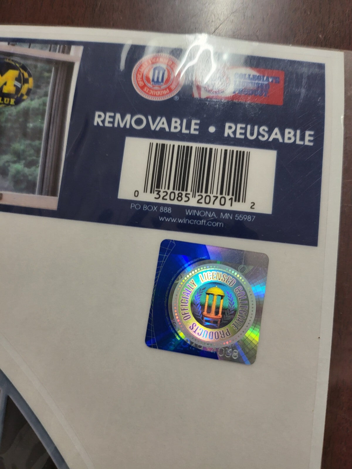 University of Michigan Stained Glass Decal 15 x 10.5" Removable Reusable All Sur