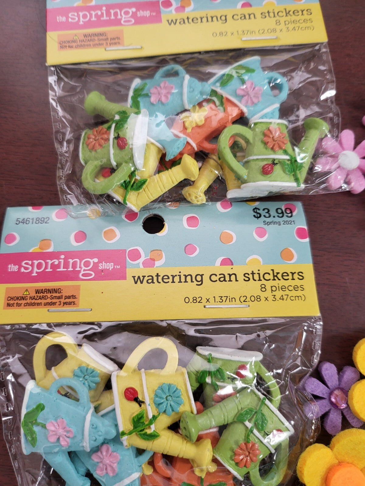 100 Flower & Garden Stickers Felt Fabric 1"