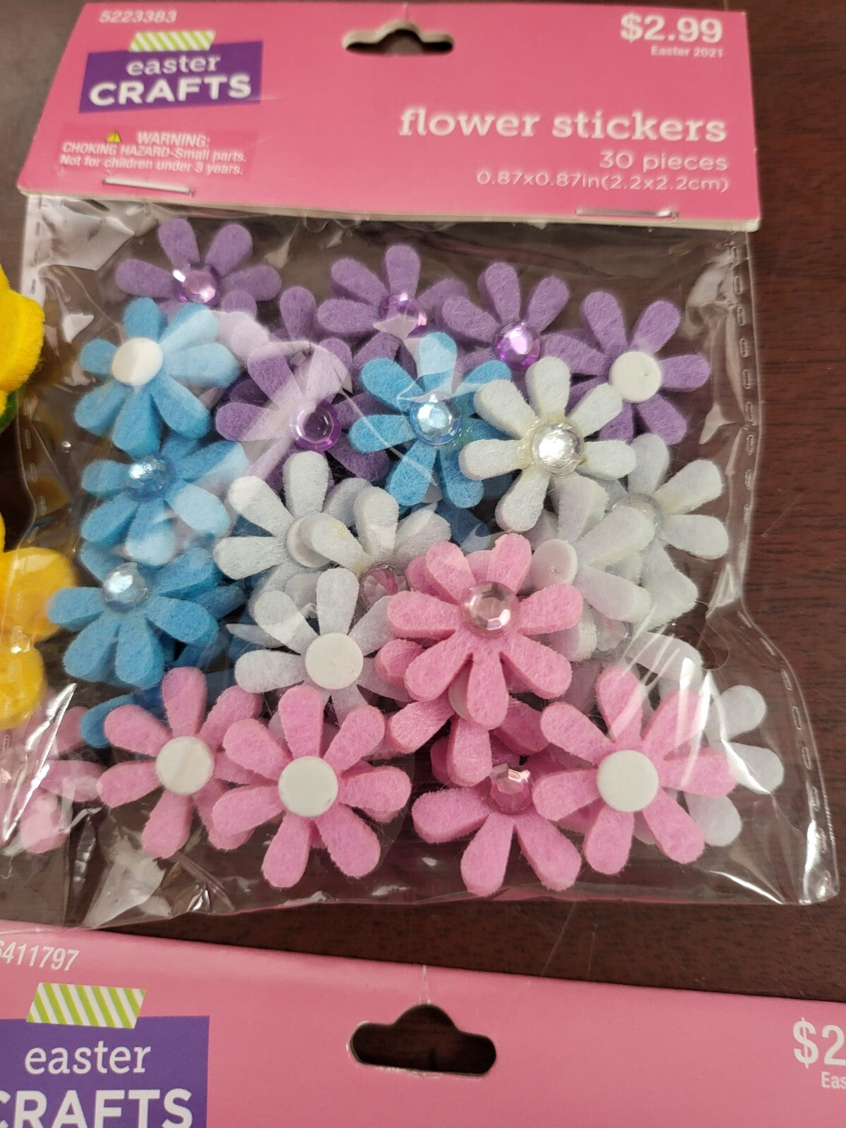 100 Flower & Garden Stickers Felt Fabric 1"