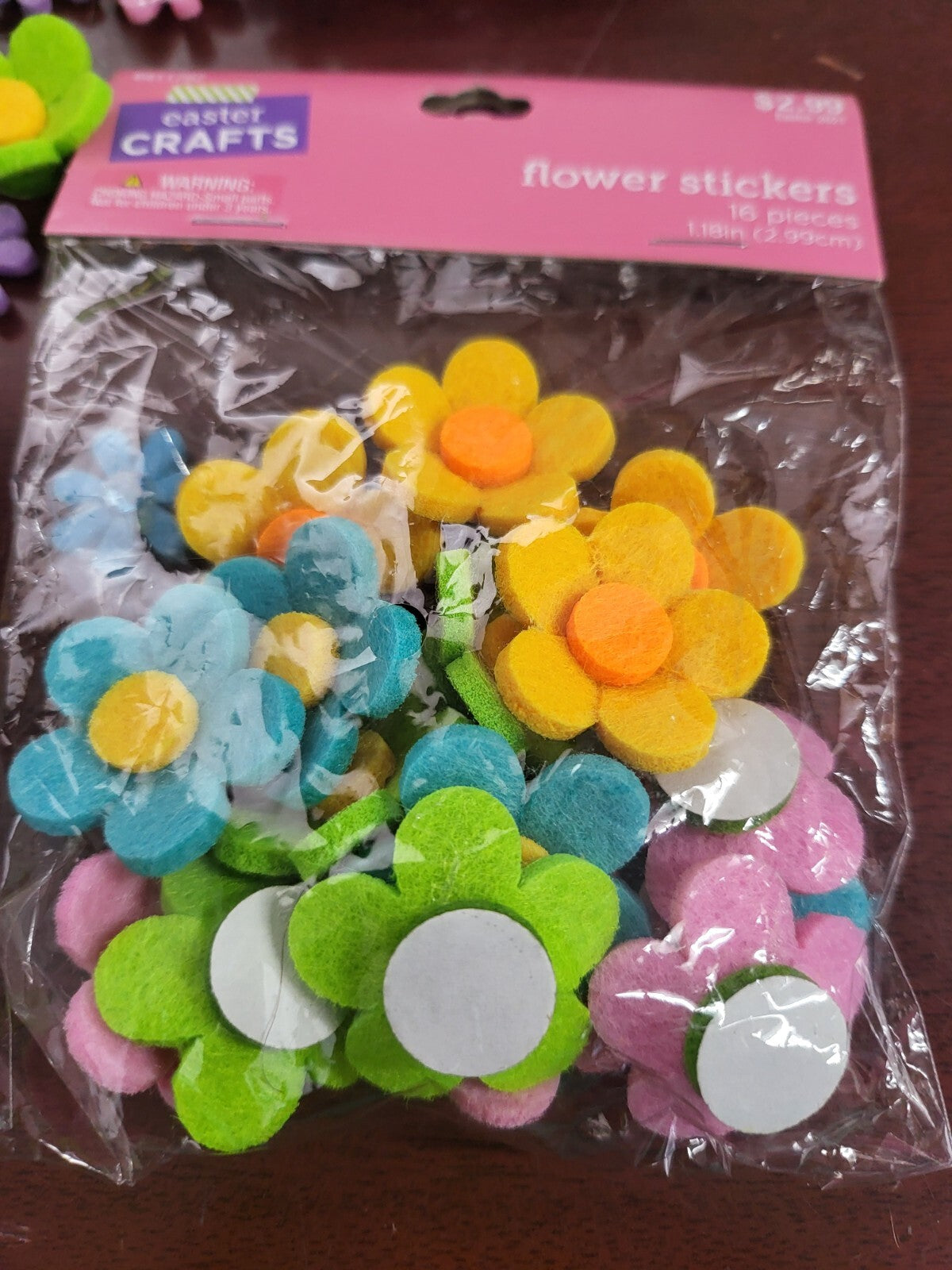 100 Flower & Garden Stickers Felt Fabric 1"