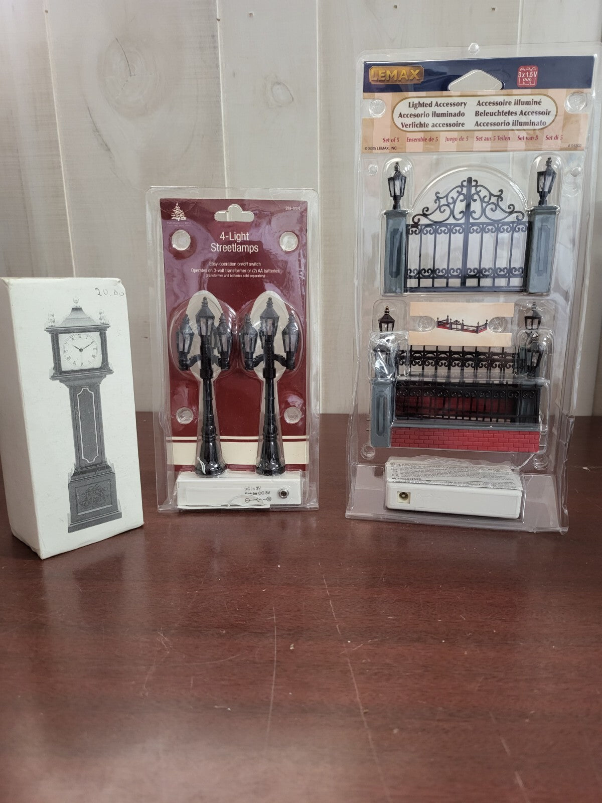 Miniature Lighted Electric Street Lights Gates Town Clock 52591 Fence Lemax Dept