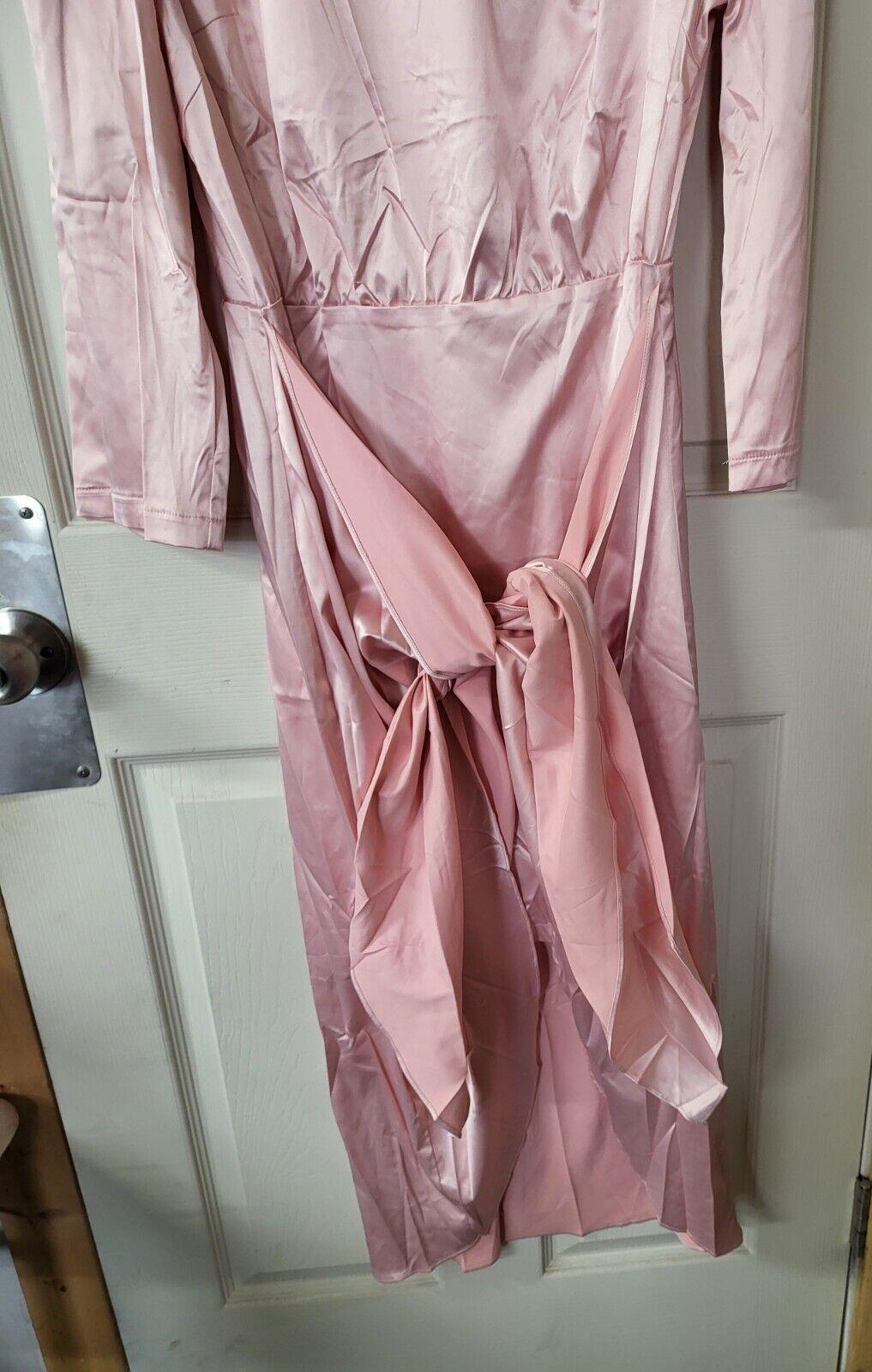 Dress SIMPLEE size XL Peach Color Dip Hem High-Low Wrap sh 16" ch 42" W 32" L