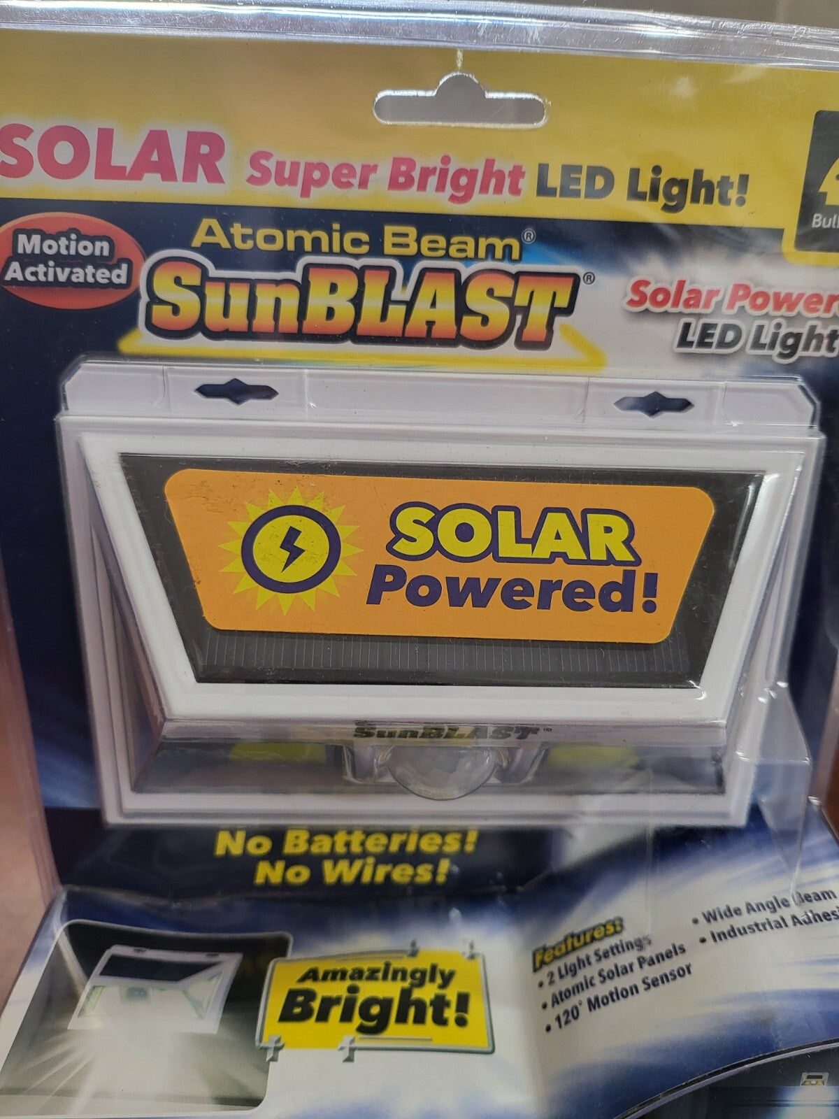 Atomic Beam Solar Powered Motion Activated LED Light Sun Blast Super Bright