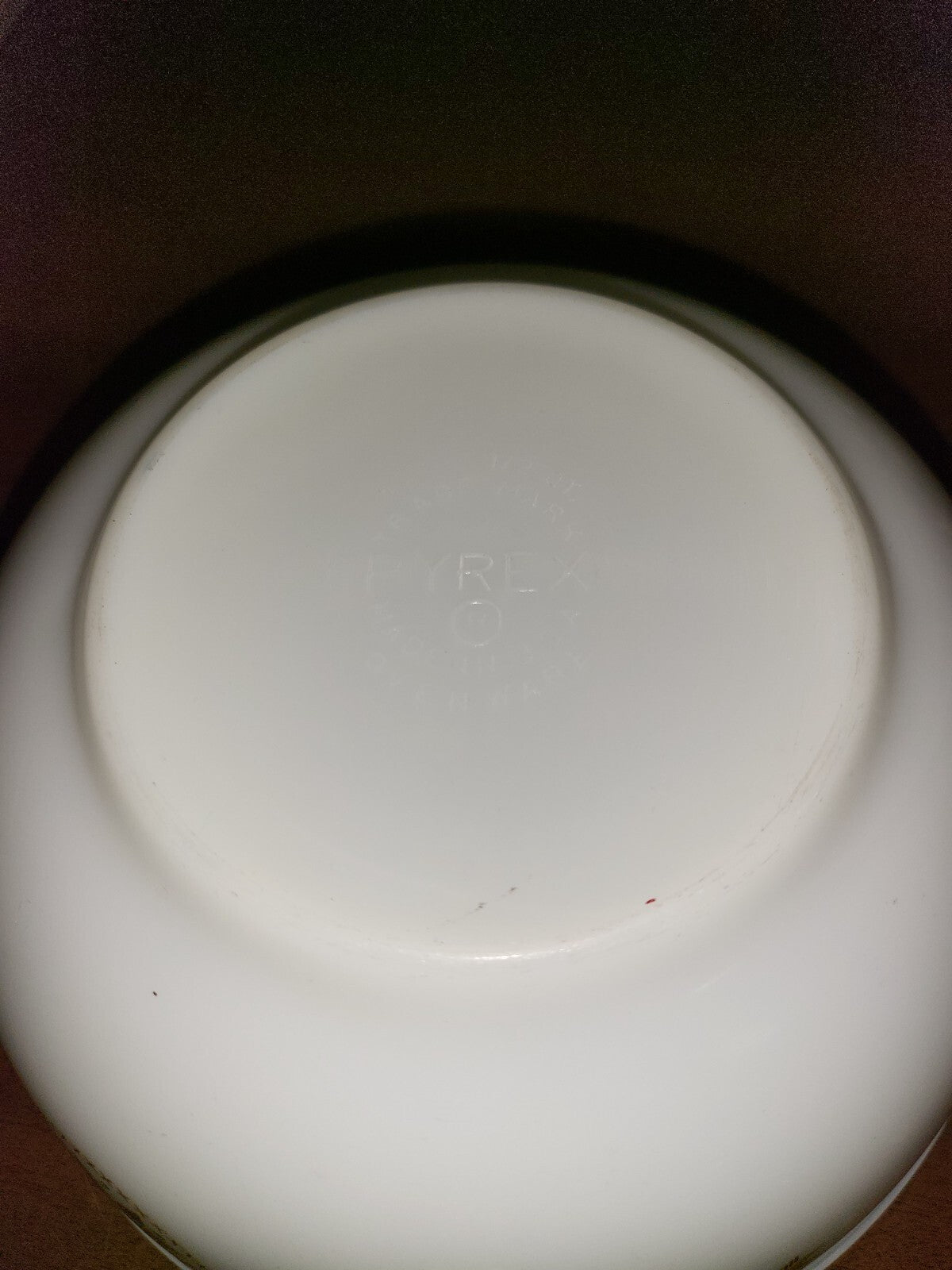 Pyrex Town & Country #403 Glass Mixing Bowl 9W x 4"H Brown on White #3081