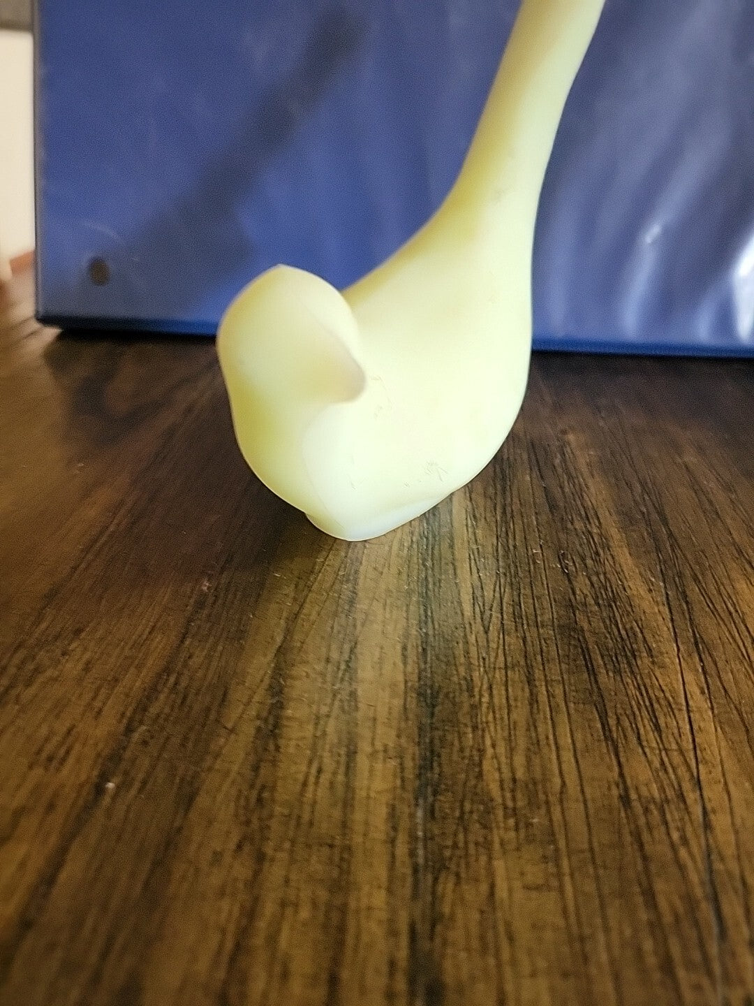 Vintage Yellow Frosted Glass Long Tailed Bird Figurine ~7 x 4" Unmarked