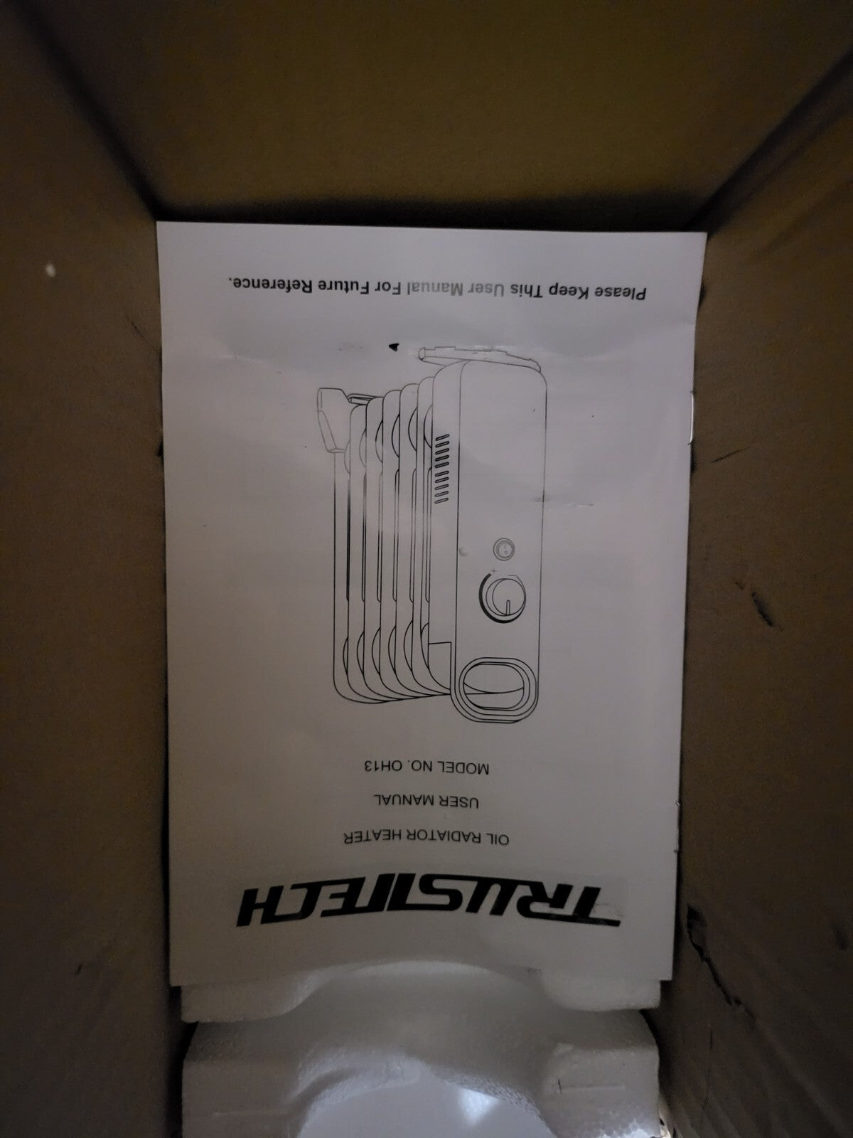 Trustech Oil Filled Radiator Heater 15 x 12 x 4" Black Model OH13 NIOB