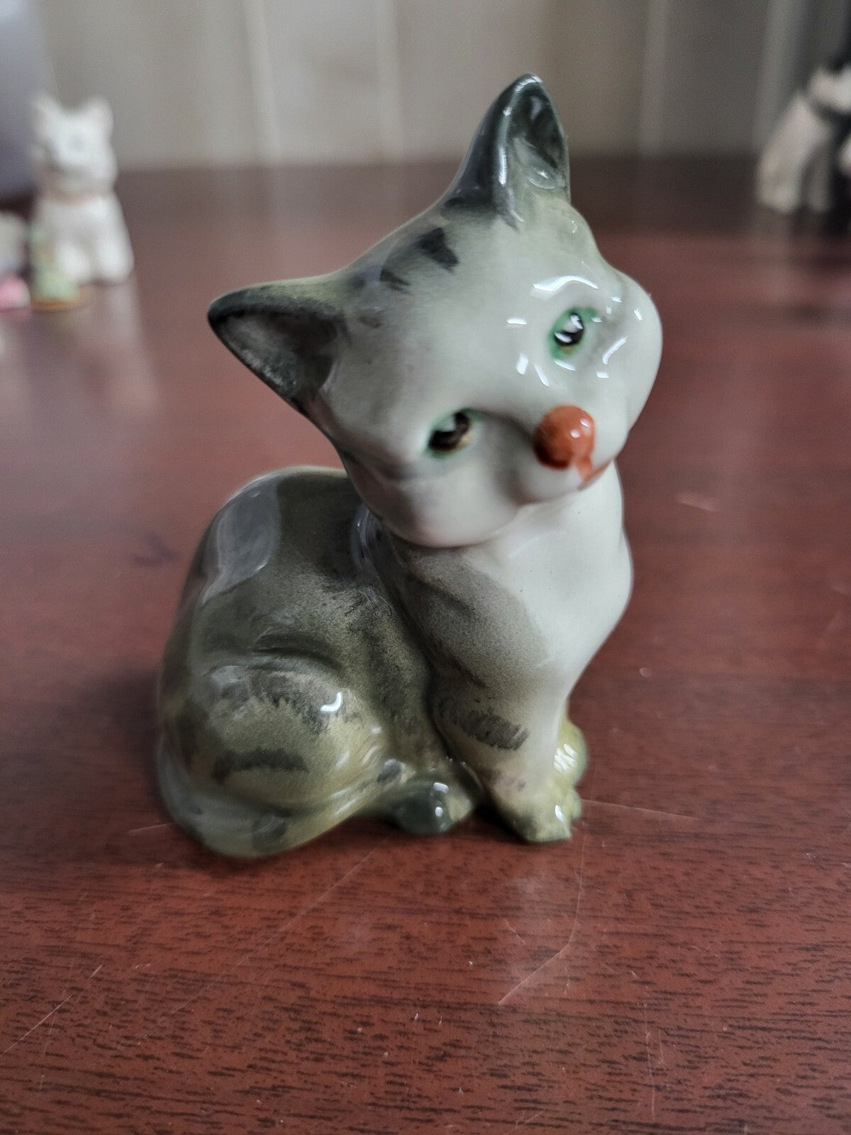 Beswick Cat Kitten Gray Tabby Figurine 3H x 2.5"W Porcelain