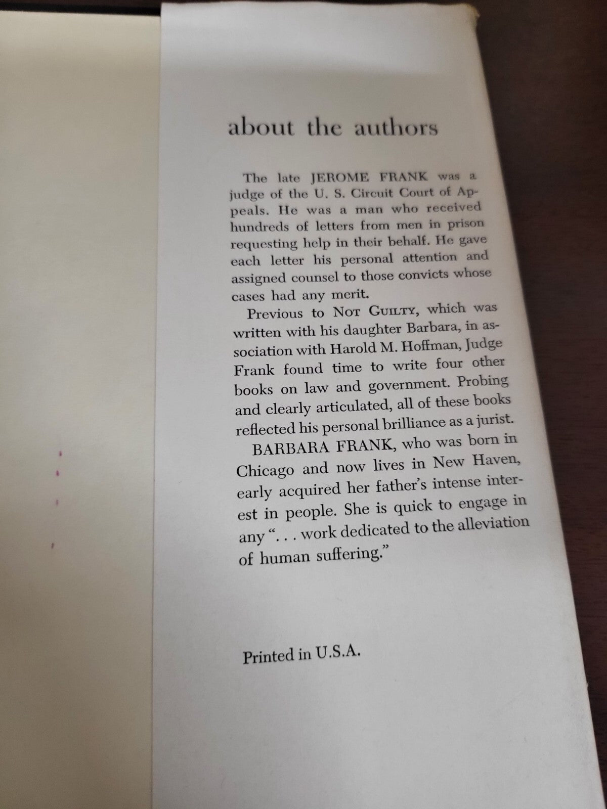 Book ~ Not Guilty 36 Cases...* by Judge Frank & Barbara Frank 1957 #2872