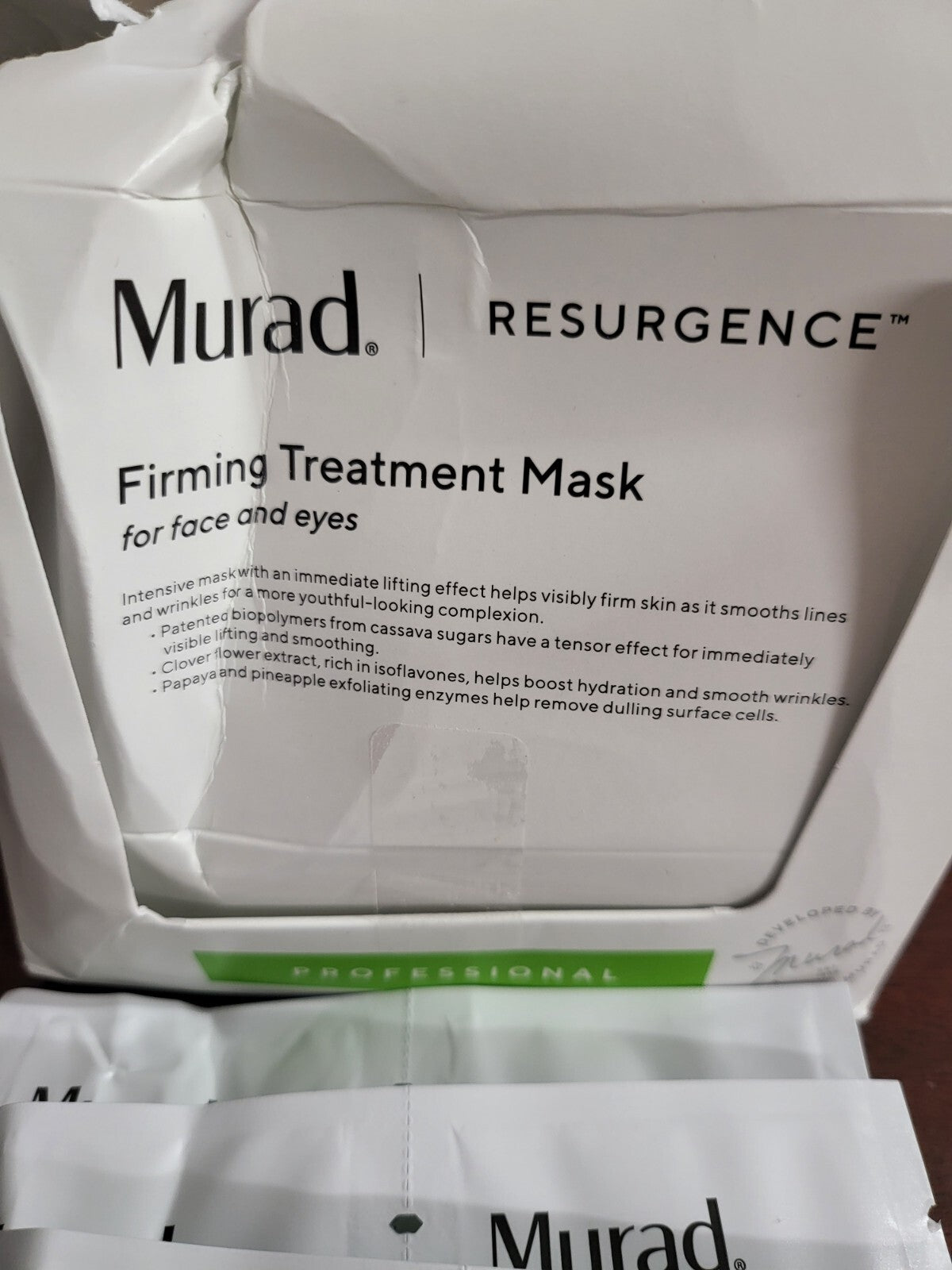 6 ct Murad Resurgence Firming Treatment Mask for Face & Eyes Professional Facial