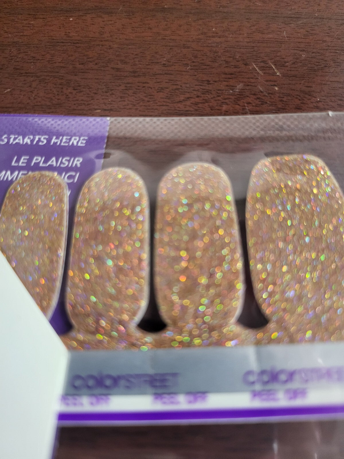 Color Street Nail Strips 12 ct Full Set Glitz and Glamour Gold Sparkle US Made