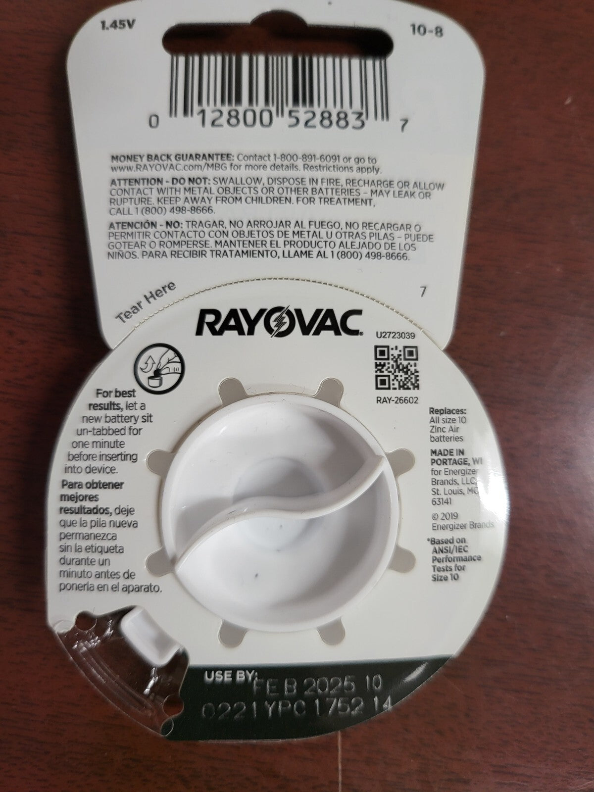 Rayovac 24 count Hearing Aid Battery size 10 NIP
