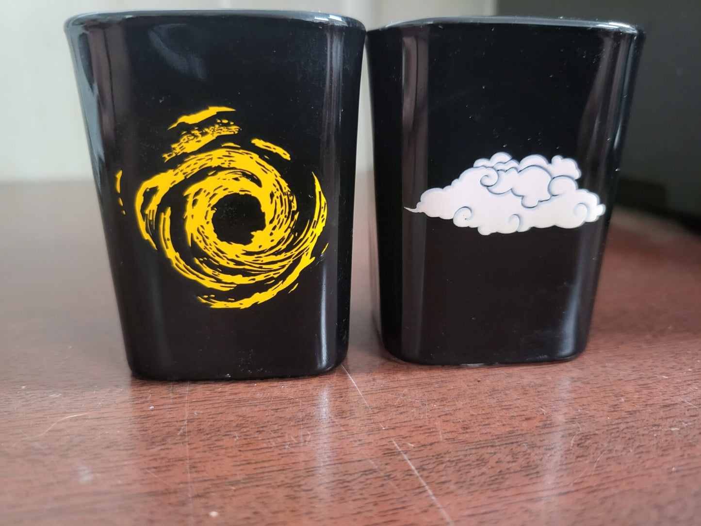 2 Naruto Shippuden Team 7 Character Shot Glasses 2 oz each Black Square EG-09-
