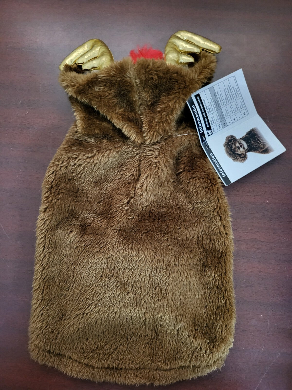 Dog Winter Outfit Reindeer Coat size XS Brown NWT