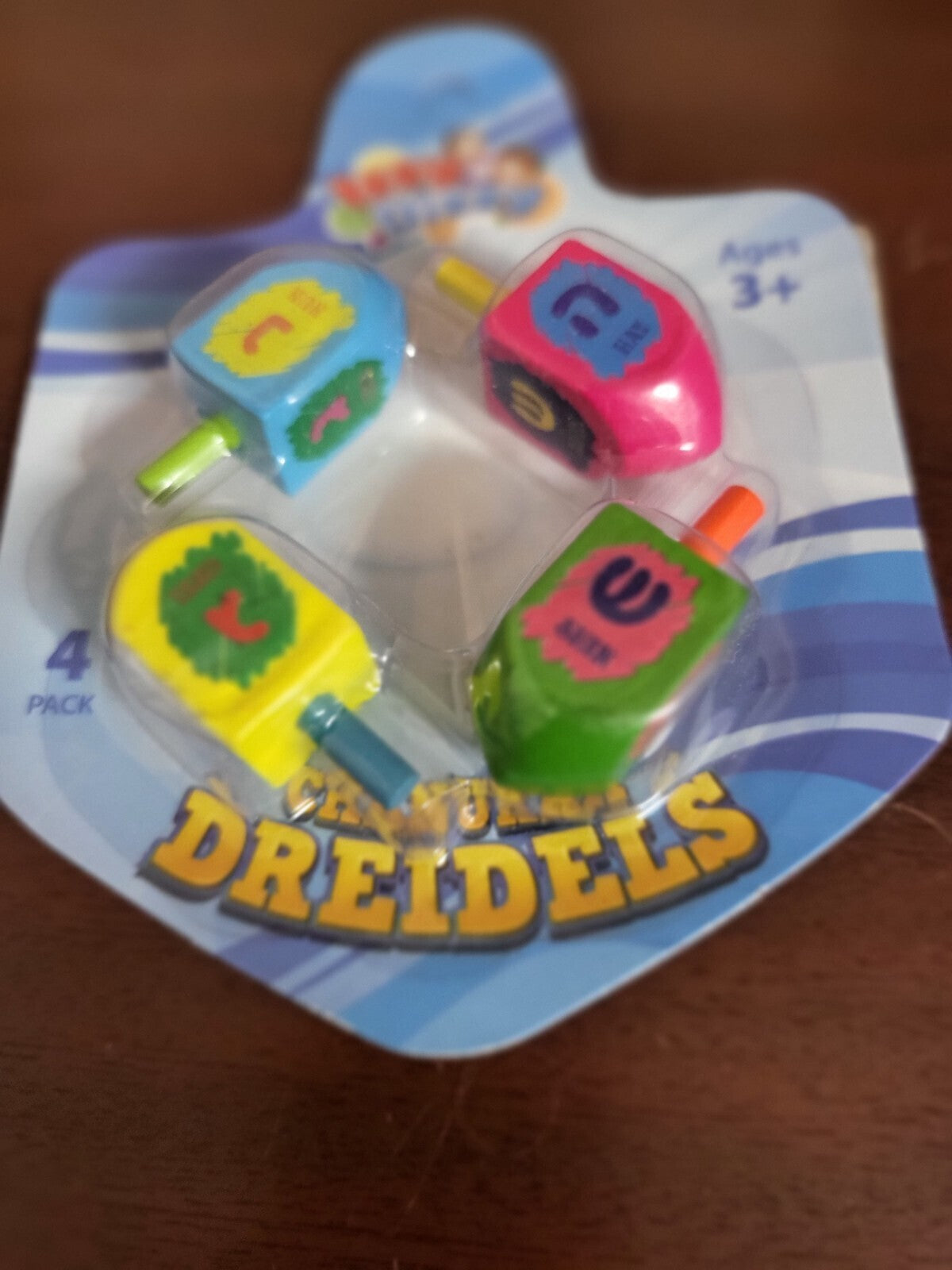 4 pack Chanukah Dreidels Medium Size Age 3+ Izzy 'n' Dizzy NIP