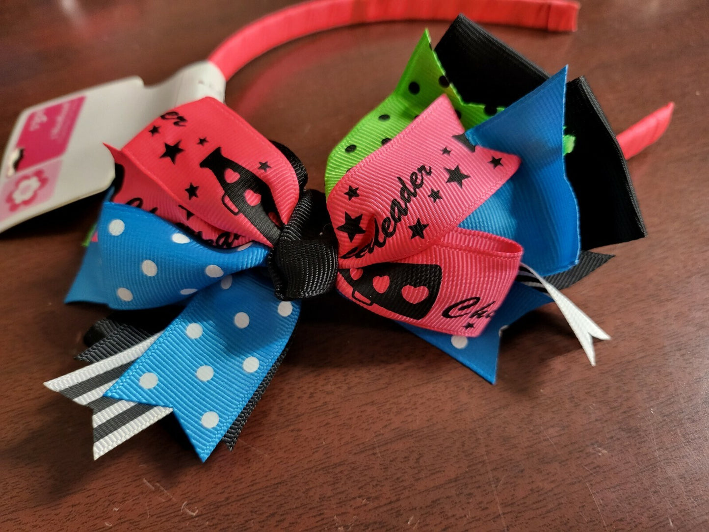 3 Count Cheerleading Hair Head Band with Bows NIP
