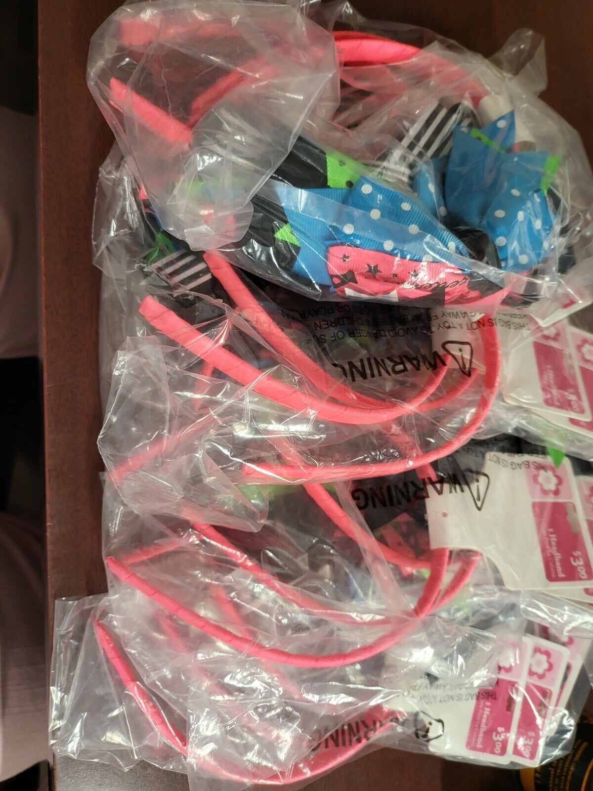 3 Count Cheerleading Hair Head Band with Bows NIP