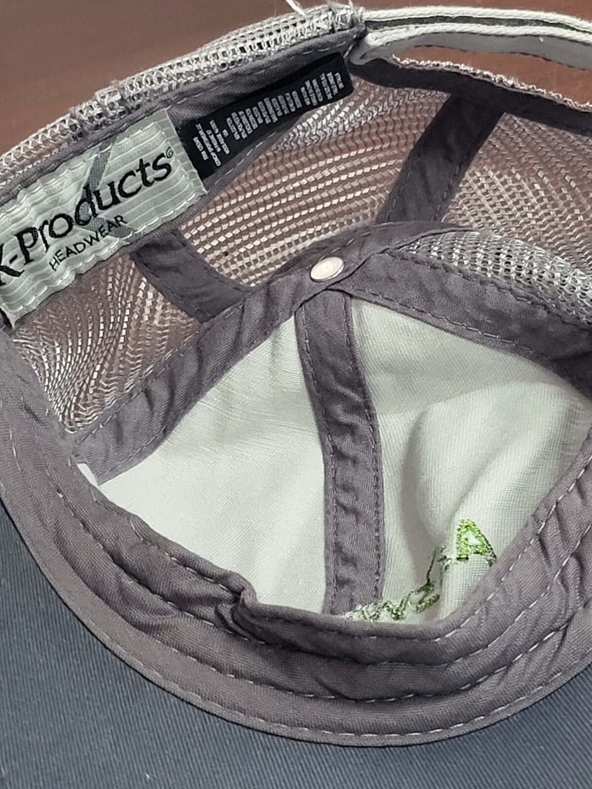 Baseball Cap WINFIELD ANSWER PLOT Gray Mesh Back Snap Back Fabric Hat Sport Cap