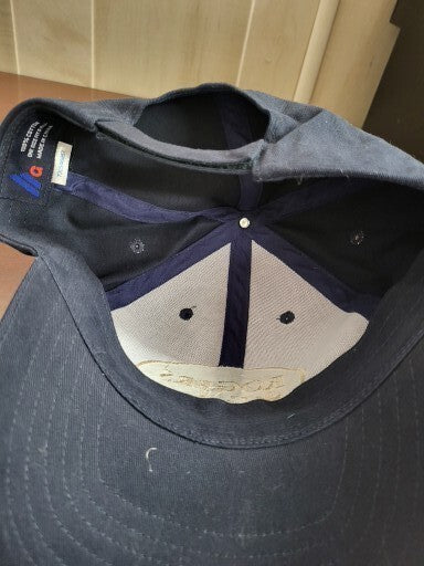 Baseball Cap ROGER'S GRAIN INC Dark Blue Snap Back Fabric Hat Sport Cap One Siz
