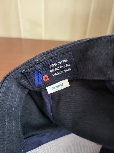 Baseball Cap ROGER'S GRAIN INC Dark Blue Snap Back Fabric Hat Sport Cap One Siz