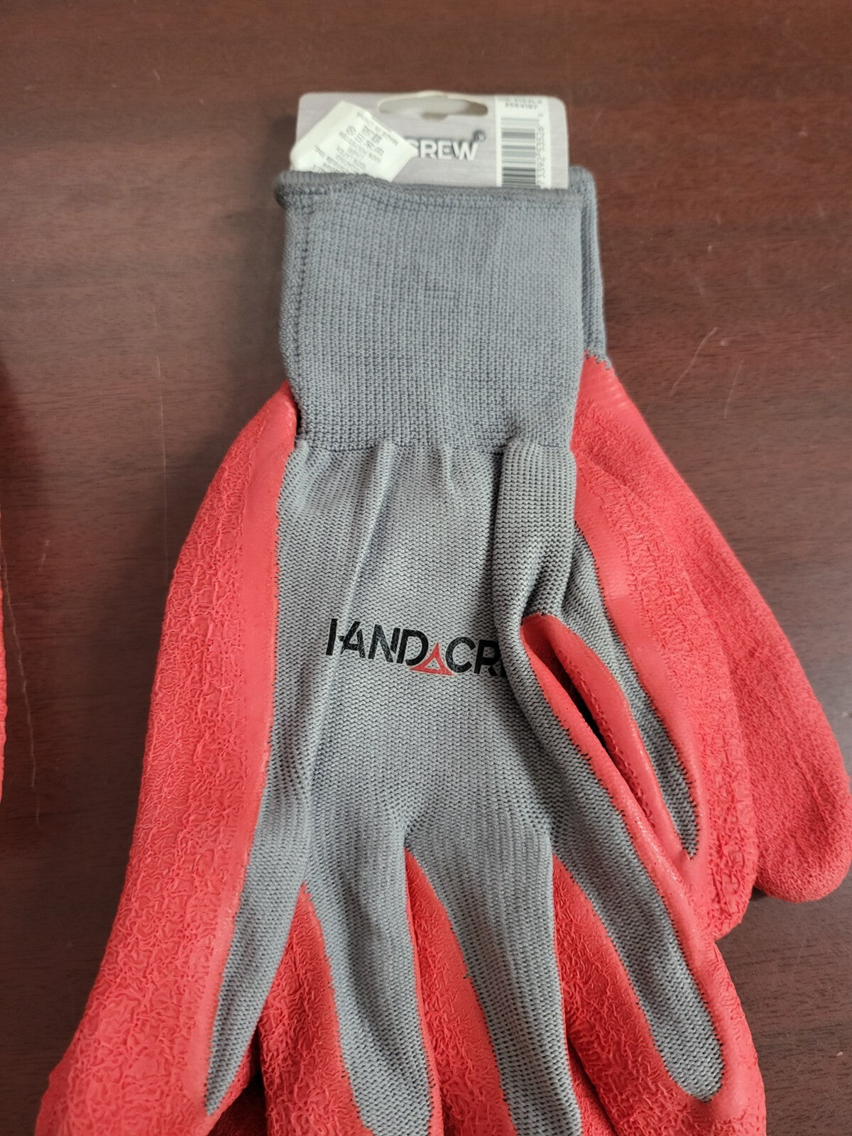2 Pair Latex Coated Gloves L/XL Hand Crew NWT