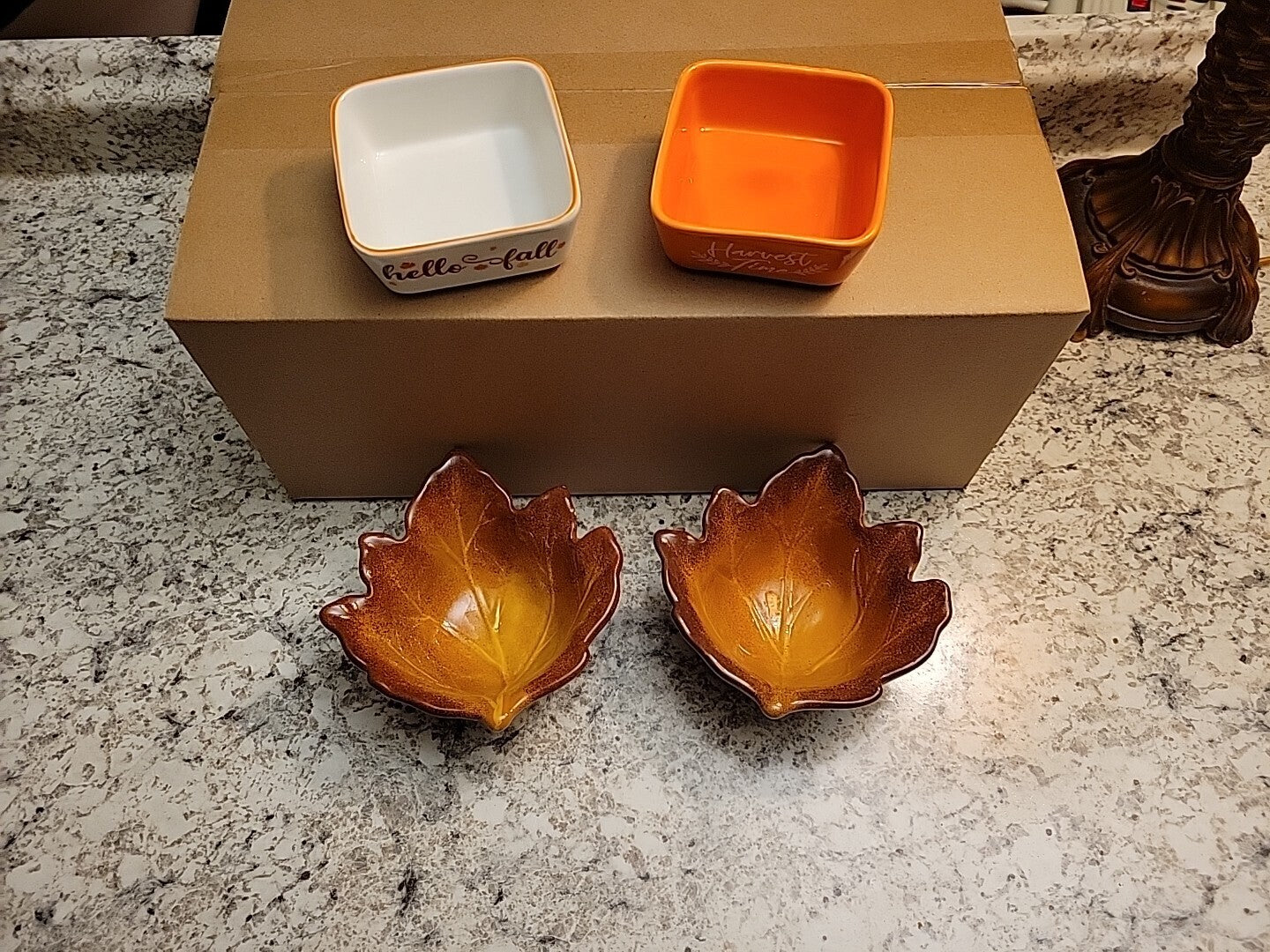 Fall Decor Lot 4 Pc Harvest Autumn Leaves