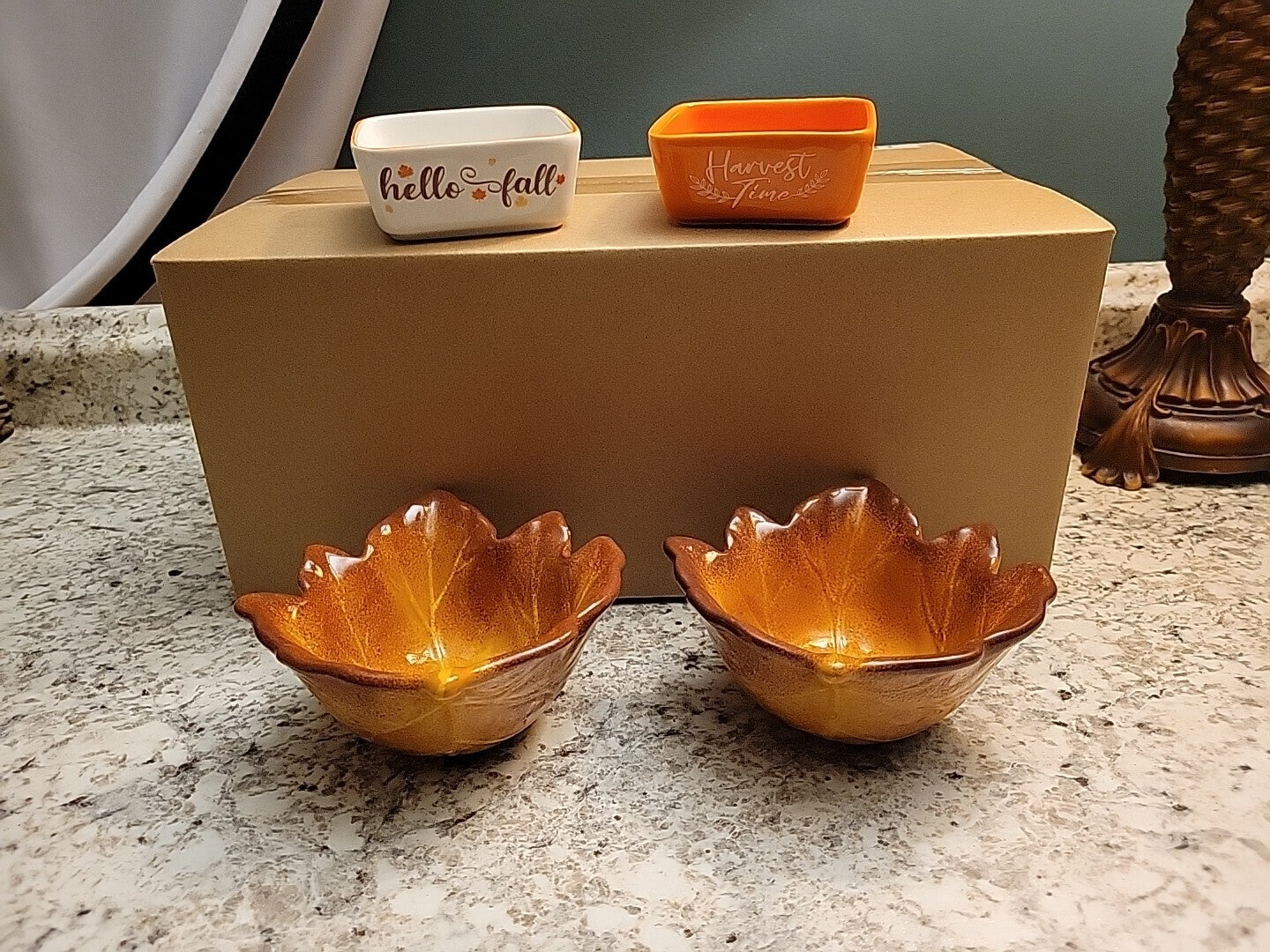 Fall Decor Lot 4 Pc Harvest Autumn Leaves