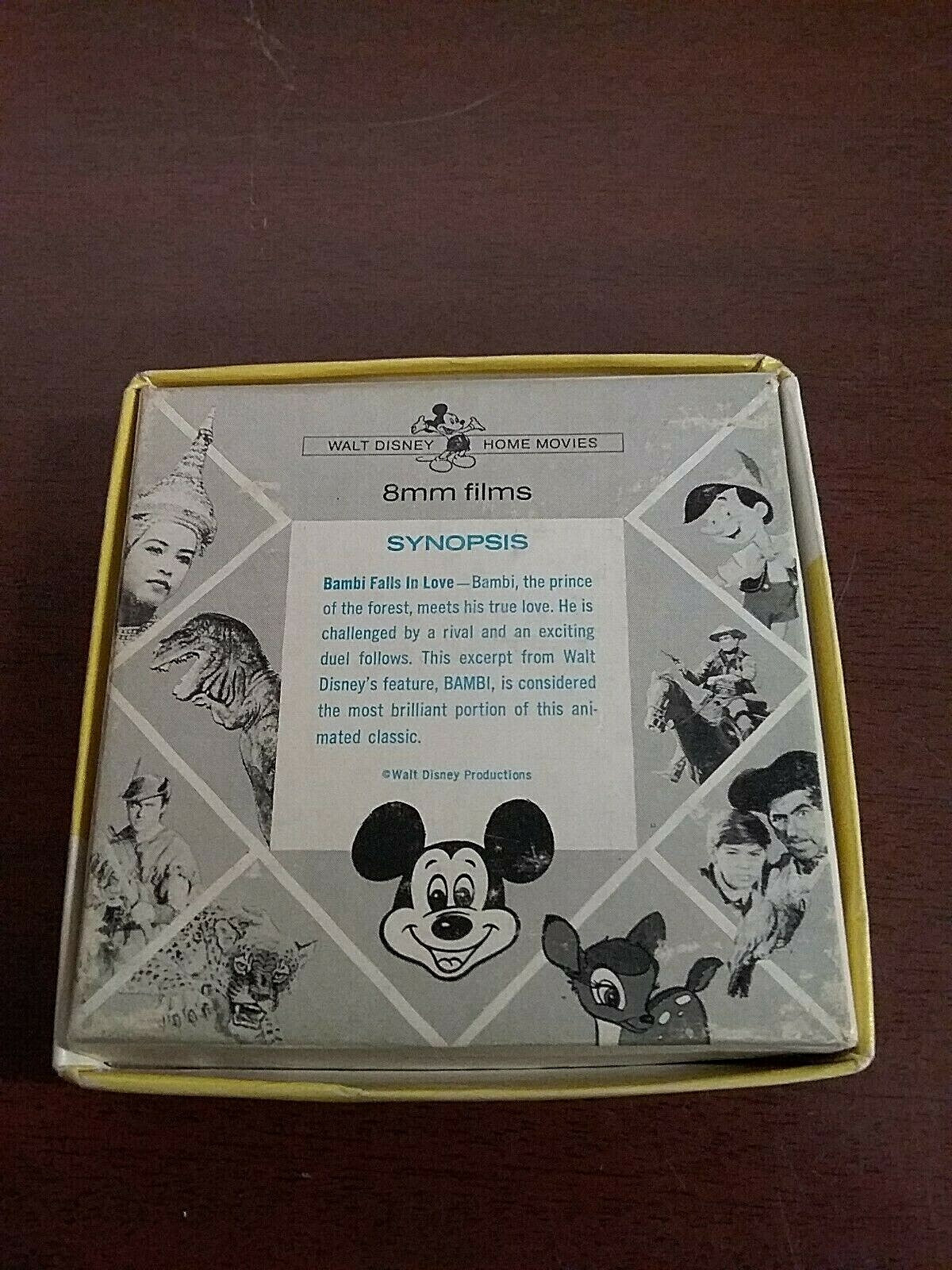 Disney Home Movies Super 8 Film 8mm Color Bambi Falls in Love Original Box