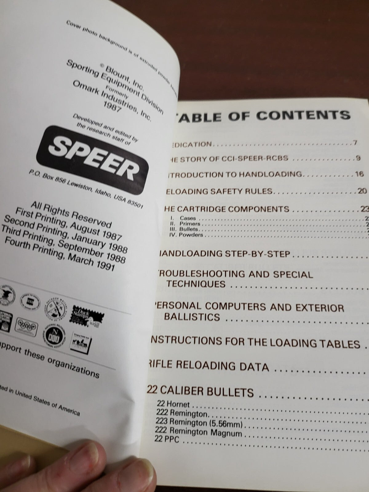 Book - Speer Reloading Manual No. 11 for Rifle & Pistol #2686