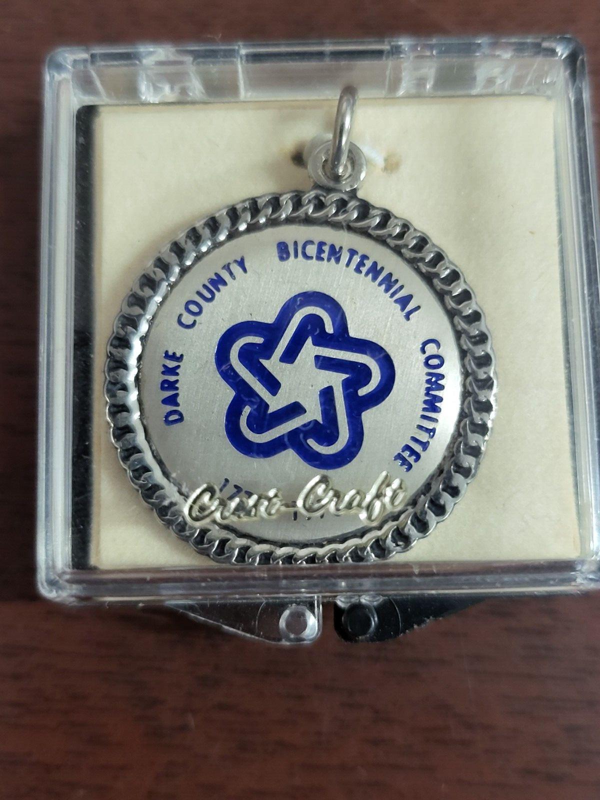 Darke County Bicentennial Pendant 1" 1976 NOS NIP #157