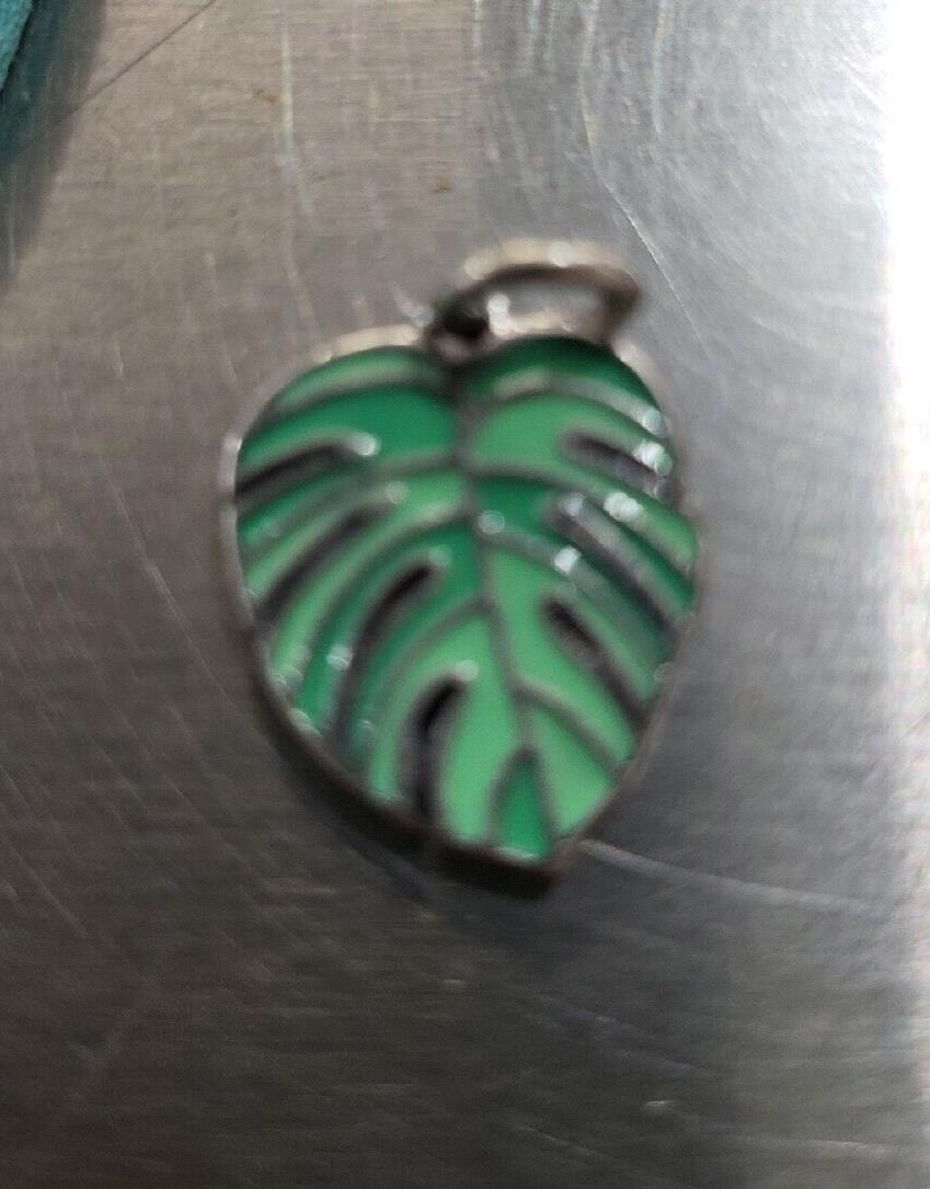 Tropical Leaf Charm Pendant. Approx 1/2'. NIP #210