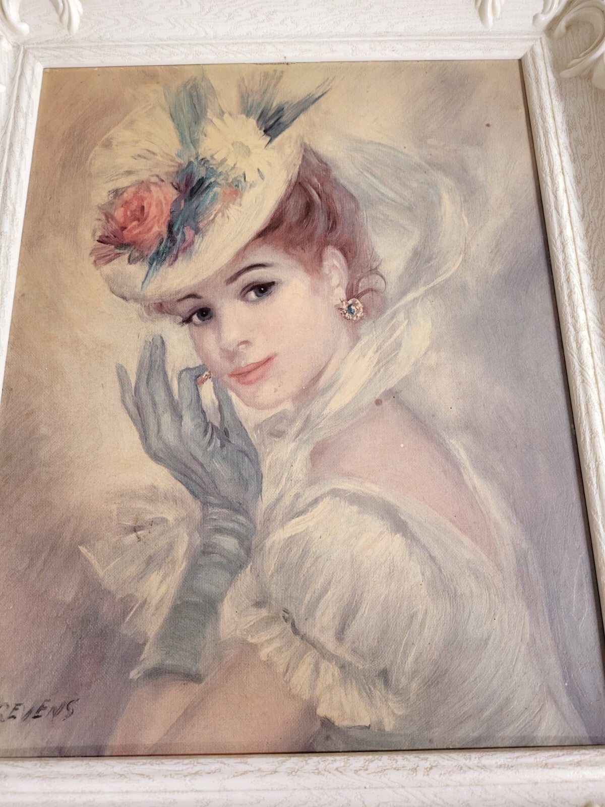 Frederic John Lloyd Strevens Framed Art Painting Victorian Lady 11 x 14" +Frame