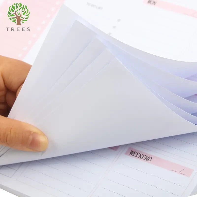 Agenda Spiral Desk Pad - 52 Sheets Pink Stay Organized and On-Track Planner