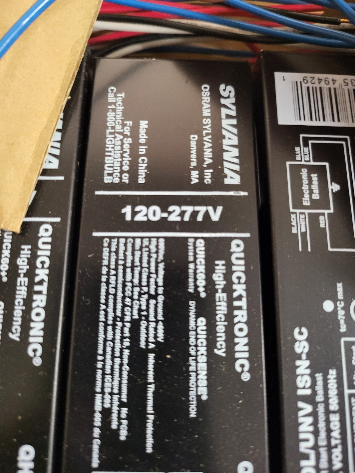 Sylvania Ballast QHE2X40DL UNV ISN-SC Quicktronic 120-277V 5 count Case Box