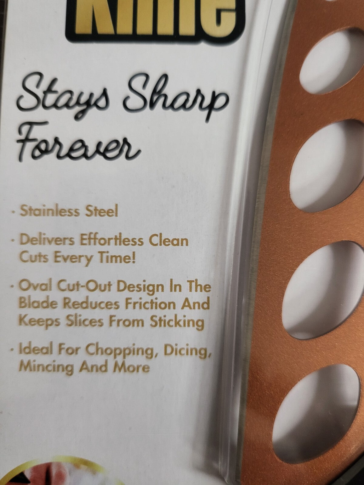 Copper Knife 2 pack 9" Stays Sharp Forever Stainless Steel Blade 5" Handle 4"