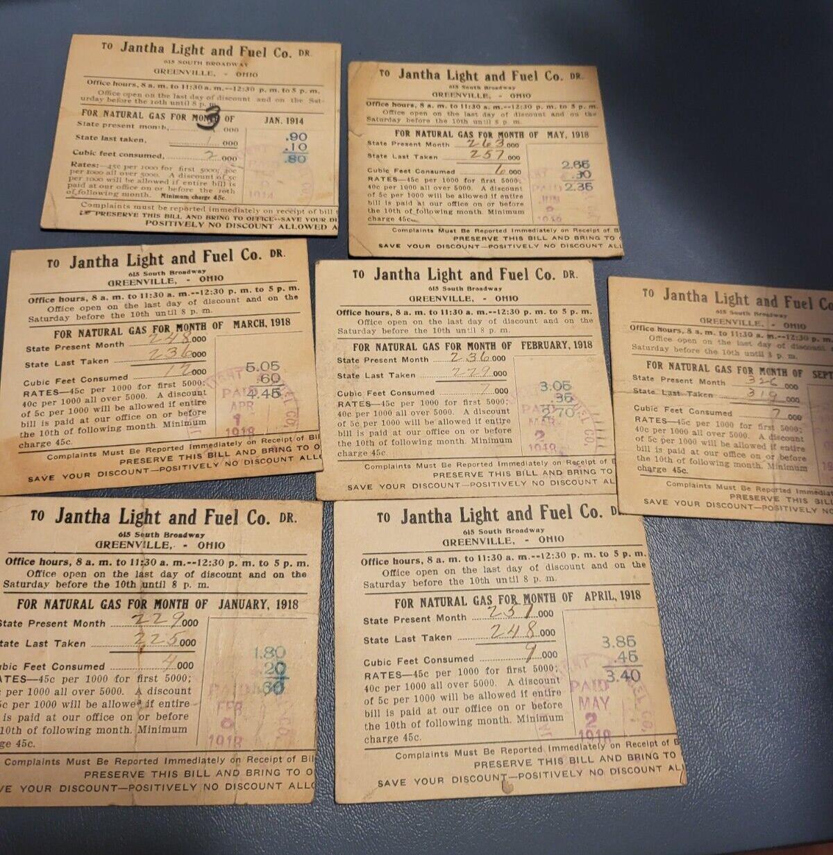 9 Postcard Billing 1914 - 1919 Cancelled Postage and Messages of Pres Wilson*